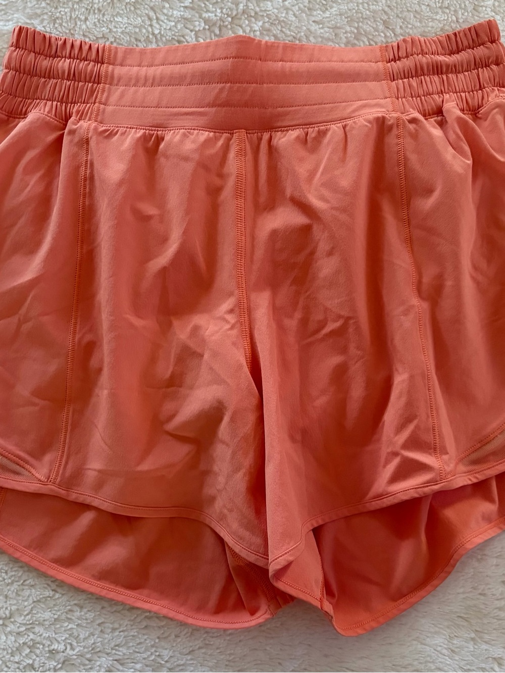 Lululemon high rise hotty hot shorts sunny coral